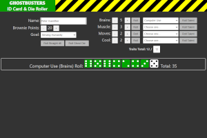 Screenshot of Ghostbusters die roller